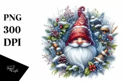 Winter Gnome Watercolor PNG Product Image 1