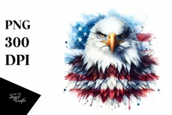 Watercolor Patriotic Bald Eagle | Sublimation Clipart Product Image 3