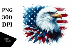 Watercolor Patriotic Bald Eagle | Sublimation Clipart Product Image 3