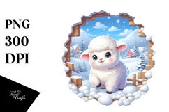 Cute Baby Lamb Dressed for Winter PNG Product Image 1
