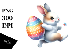 Easter Bunny with Egg, PNG Product Image 1