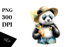 Hipster Panda in Beachwear PNG Product Image 1