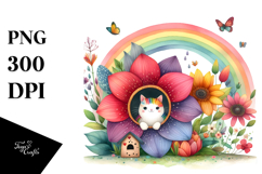Colorful Rainbow Butterfly Spotted Flower Product Image 1