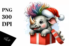 Expressive Baby Rhino with Crazy Haircut, Transparent PNG Product Image 3