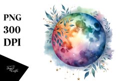 Vibrant Moon with Foliage Stars | Clipart Product Image 3