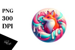 Colorful Christmas Fox PNG Product Image 1