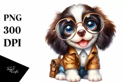 Baby English Springer Spaniel with es | Watercolor Clipart Product Image 3