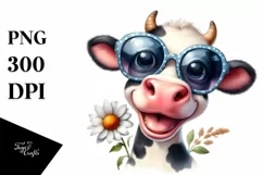 Cow Sunglasses Goofy Smile | Sublimation | Clipart Product Image 3
