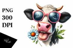 Cow Sunglasses Goofy Smile | Sublimation | Clipart Product Image 3