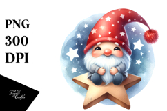 Cute Watercolor Smiling Gnome | Clipart Product Image 1