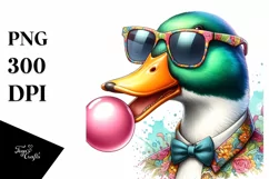 Colorful Quirky Duck Art Clipart Product Image 1