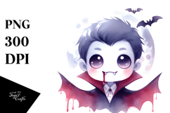 Simple Halloween Vampire Bite Watercolor PNG Product Image 1