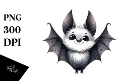Funny Bat Watercolor Image, Transparent PNG Product Image 1