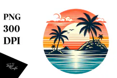 Retro Tropical Island Sunset, 20 oz Tumbler Product Image 1