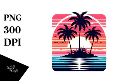 Retro Tropical Island Sunset, 20 oz Tumbler Product Image 1
