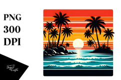 Retro Tropical Island Sunset, 20 oz Tumbler Product Image 1