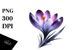 Glossy Shiny Crocus with Watercolor Splash | Sublimation | Product Image 3
