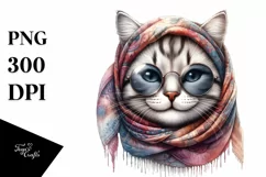 Funny Kitten Portrait with Silk Scarf and Sunglasses | Product Image 3