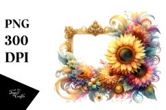 Colorful Sunflower Abstract Frame Clipart Product Image 1