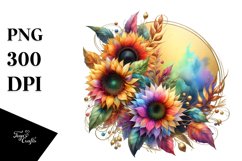 Colorful Sunflower Abstract Frame Clipart Product Image 3