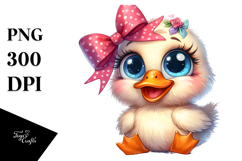 Funny Duck Dove with Bow | Clipart Product Image 1