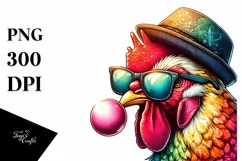 Quirky Chicken Portrait Bubblegum Clipart Product Image 1