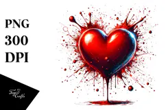 Red Glossy Heart, Transparent PNG Product Image 1