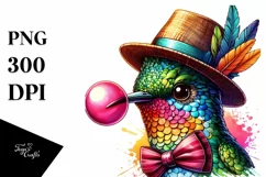 Colorful Quirky Hummingbird Art Clipart Product Image 3