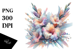 Pastel Shiny Gladiolus, Transparent PNG Product Image 1