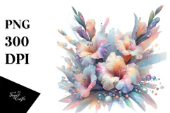 Pastel Shiny Gladiolus, Transparent PNG Product Image 1