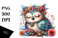 Whimsical Baby Owl PNG Product Image 1