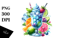 Frozen Cocktail Watercolor PNG Product Image 1