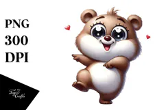 Goofy Cartoon Bear PNG Product Image 1
