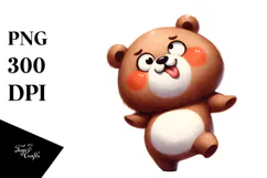 Goofy Cartoon Bear PNG Product Image 1