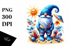 sSummer Gnome Azzure Shorts Tank Top | Sublimation | Clipart Product Image 1