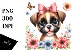Watercolor Cute Baby Boxer | Clipart Product Image 1