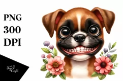 Watercolor Cute Baby Boxer Clipart Product Image 3