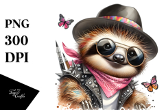 Energetic Baby Sloth with Hat, PNG Product Image 1