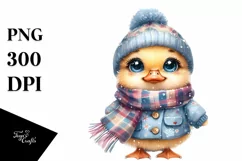 Funny Baby Duck Watercolor PNG Product Image 3