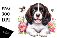 Playful English Spaniel Puppy, High-Quality PNG Product Image 1