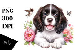 Playful English Spaniel Puppy, High-Quality PNG Product Image 1