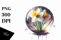 Shiny Redish Watercolor Cloud Round Narcissus | Summer Product Image 1
