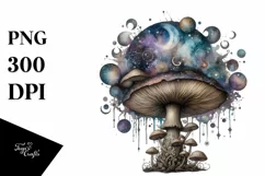Mystical Mushroom Watercolor Splash PNG Product Image 3