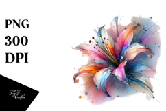 Abstract Vibrant Lily Made of PNG Product Image 1