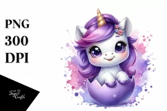 cute watercolor baby unicorn Product Image 3