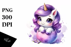 cute watercolor baby unicorn Product Image 3