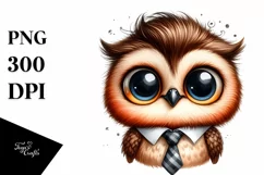 Funny Baby Owl Portrait with Large Goofy Smile Product Image 1