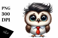 Funny Baby Owl Portrait with Large Goofy Smile Product Image 1