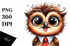 Funny Baby Owl Portrait Watercolor Product Image 3
