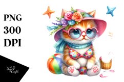 Colorful Watercolor Baby Cat Clipart Product Image 3